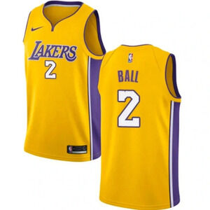 Men’s Nike LA Los Angeles Lakers Sports NBA Basketball Jersey #2 Lonzo Ball XL